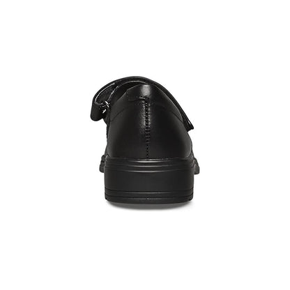 Clarks CLARKS JUNIOR INDULGE MARY JANE TRIPLE BLACK LEATHER SHOE (WIDTH E) - INSPORT