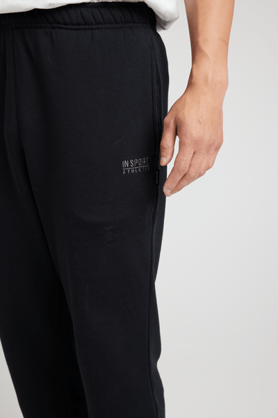 Insport Men's Aspen Black Trackpants (Open Leg)
