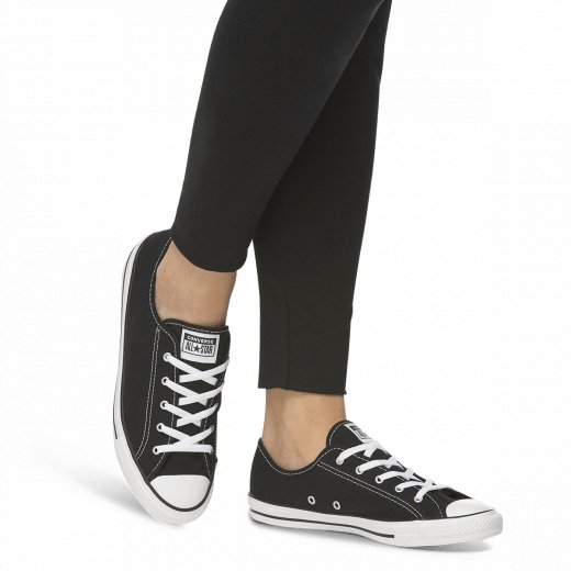 Converse CONVERSE WOMEN'S CHUCK TAYLOR ALL STAR DAINTY CANVAS LOW TOP BLACK SHOE - INSPORT