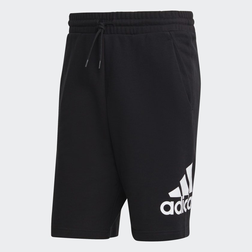 Adidas ESSENTIALS BIG LOGO FRENCH TERRY BLACK SHORTS - INSPORT