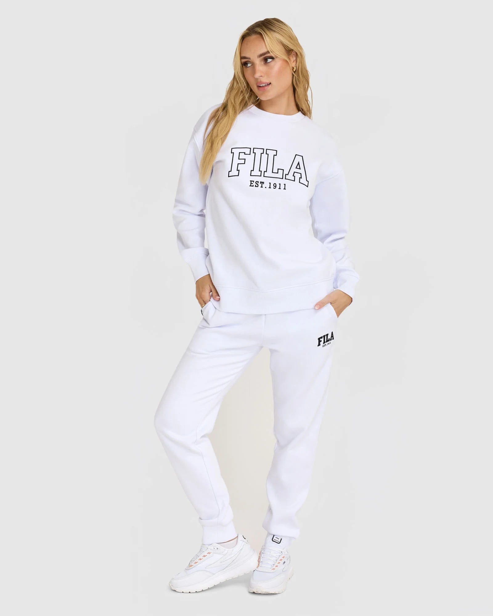 Fila white discount tracksuit
