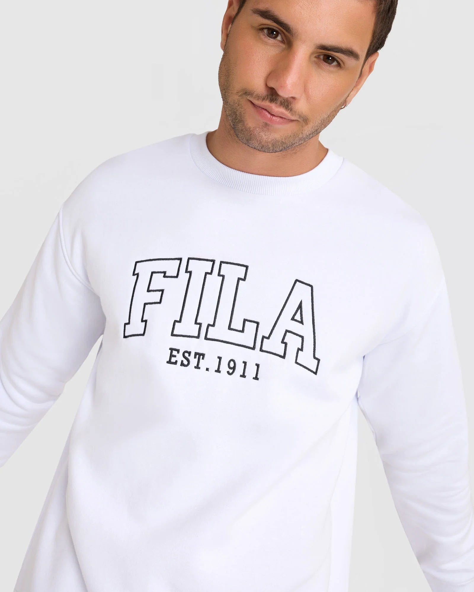 White 2025 fila crewneck