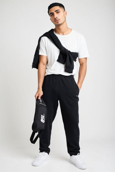 INSPORT INSPORT MEN'S ASPEN BLACK TRACKPANTS (OPEN LEG) - INSPORT