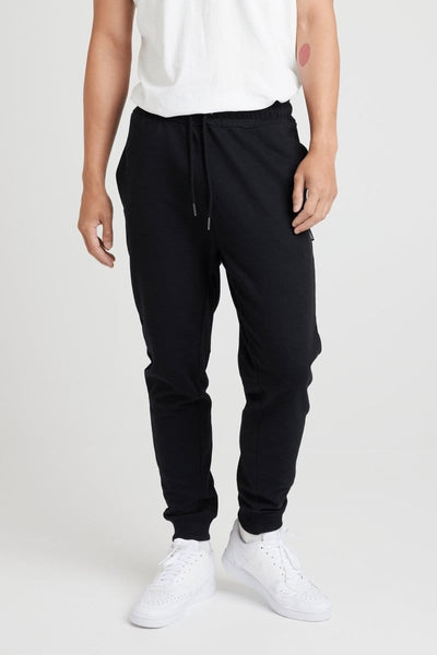 INSPORT INSPORT MEN'S BOSTON SLIM FIT BLACK TRACKPANTS - INSPORT