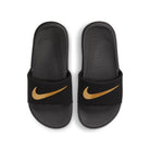 Nike NIKE JUNIOR KAWA BLACK/GOLD SLIDES - INSPORT