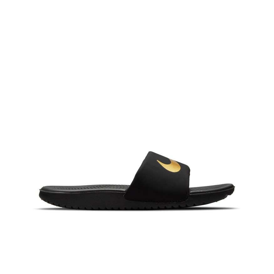 Nike NIKE JUNIOR KAWA BLACK/GOLD SLIDES - INSPORT