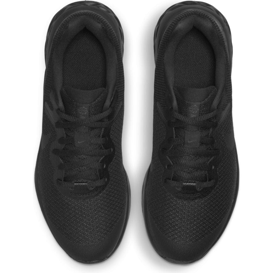 Nike NIKE JUNIOR REVOLUTION 6 ROAD TRIPLE BLACK RUNNING SHOE - INSPORT