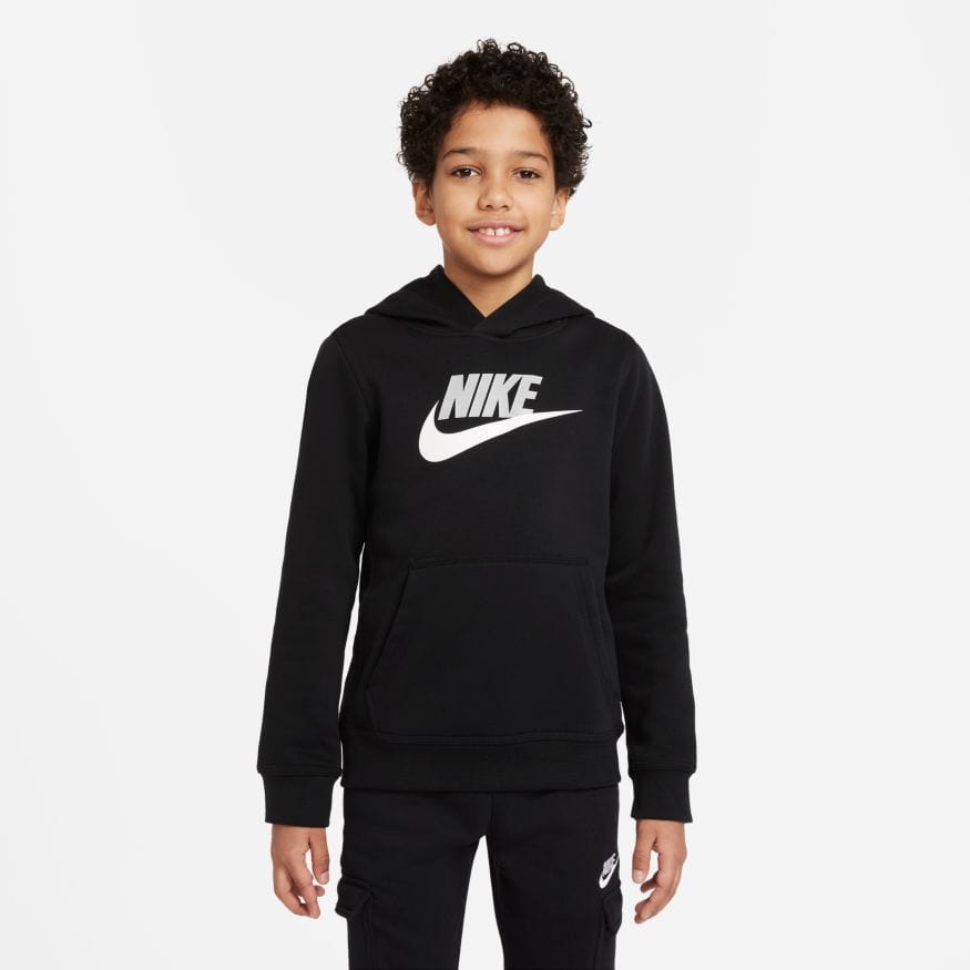 Nike NIKE JUNIOR SPORTSWEAR CLUB FLEECE BLACK PULLOVER HOODIE - INSPORT