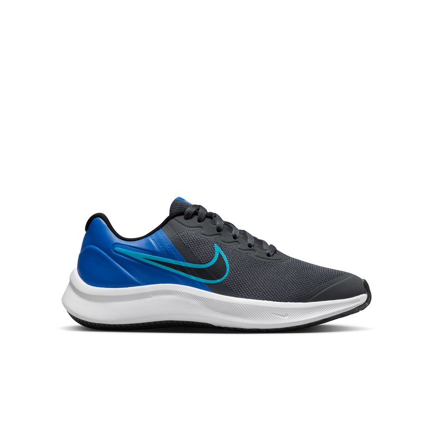 Nike NIKE JUNIOR STAR RUNNER 3 GEY/BLUE ROAD RUNNING SHOES - INSPORT