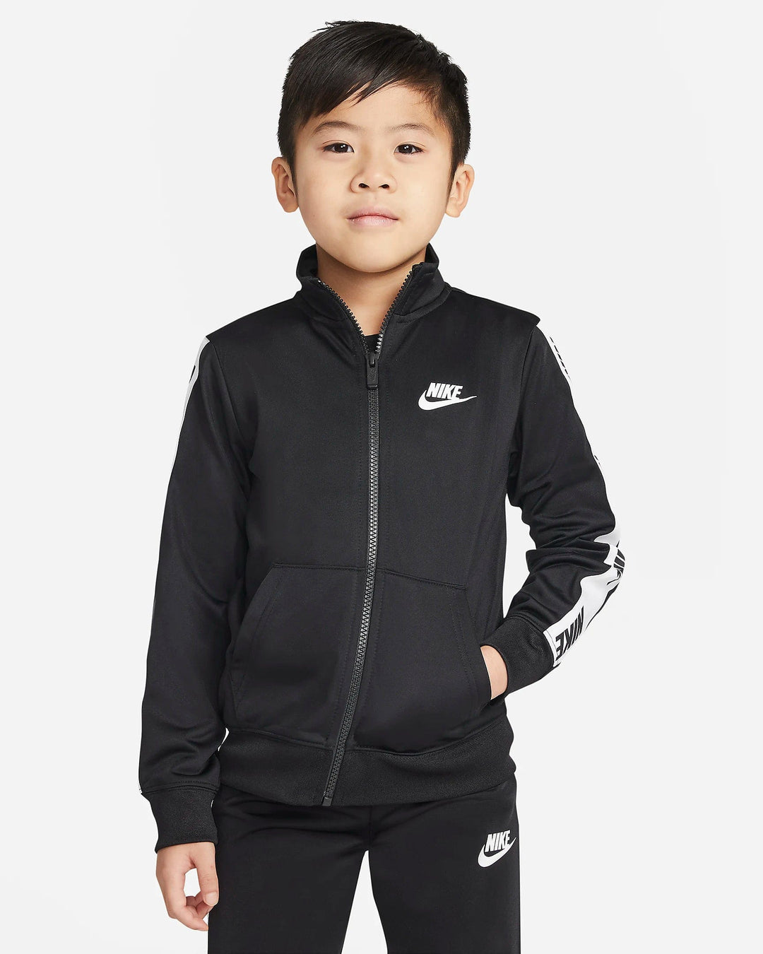 Nike tricot sales black tracksuit