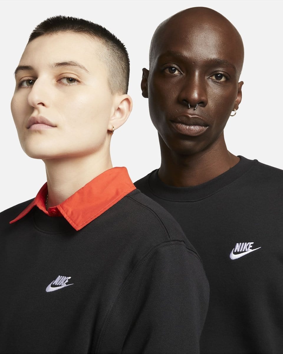 Nike NIKE UNISEX SPORTSWEAR CLUB FLEECE CREW BLACK SWEATSHIRT - INSPORT