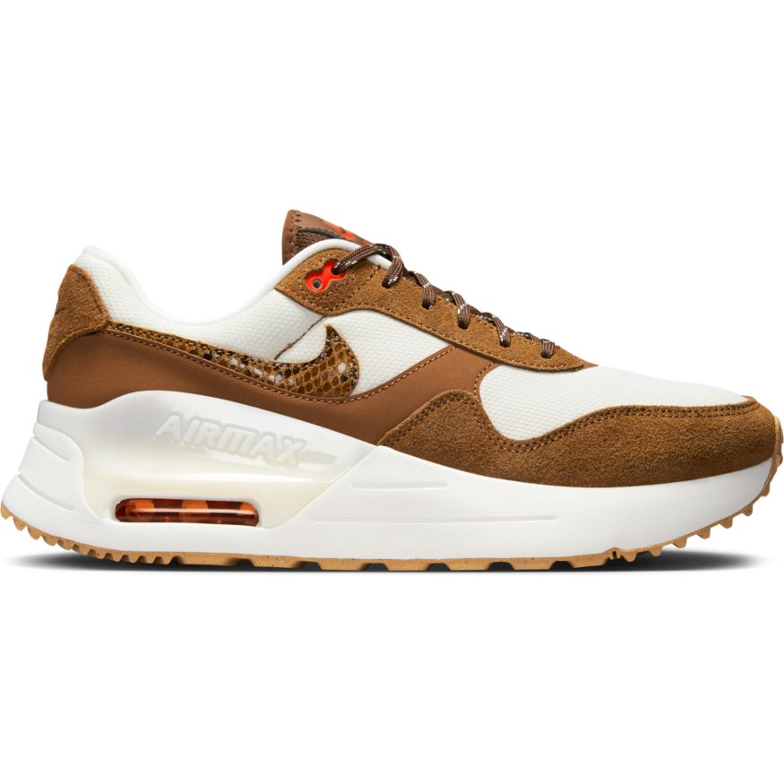 Nike NIKE WOMEN'S AIR MAX SYSTM SE WHITE/BROWN SHOES - INSPORT