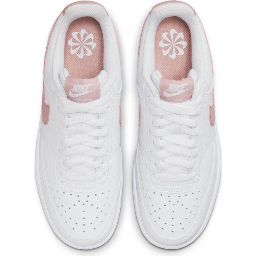 Nike NIKE WOMEN'S COURT VISION LOW NEXT NATURE WHITE/PINK SHOE - INSPORT