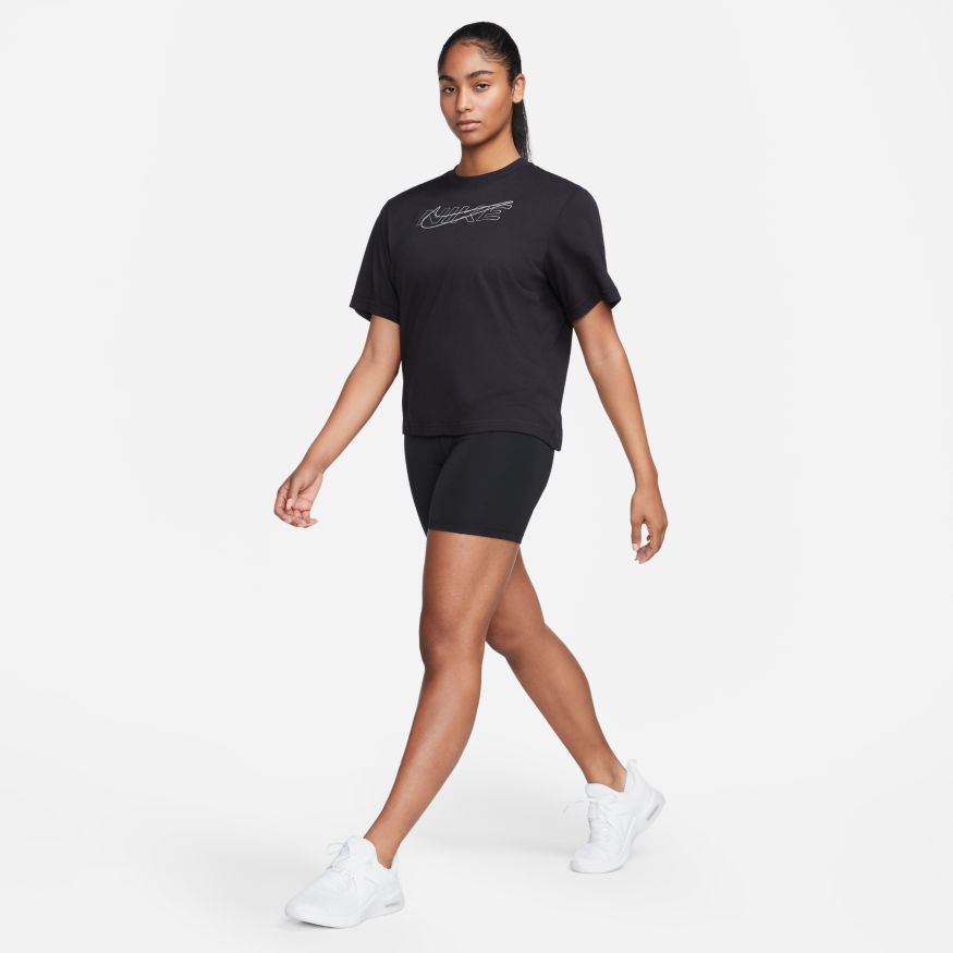 Nike NIKE WOMEN'S DRI-FIT ONE HIGH-WAISTED 7" BLACK BIKER SHORTS - INSPORT