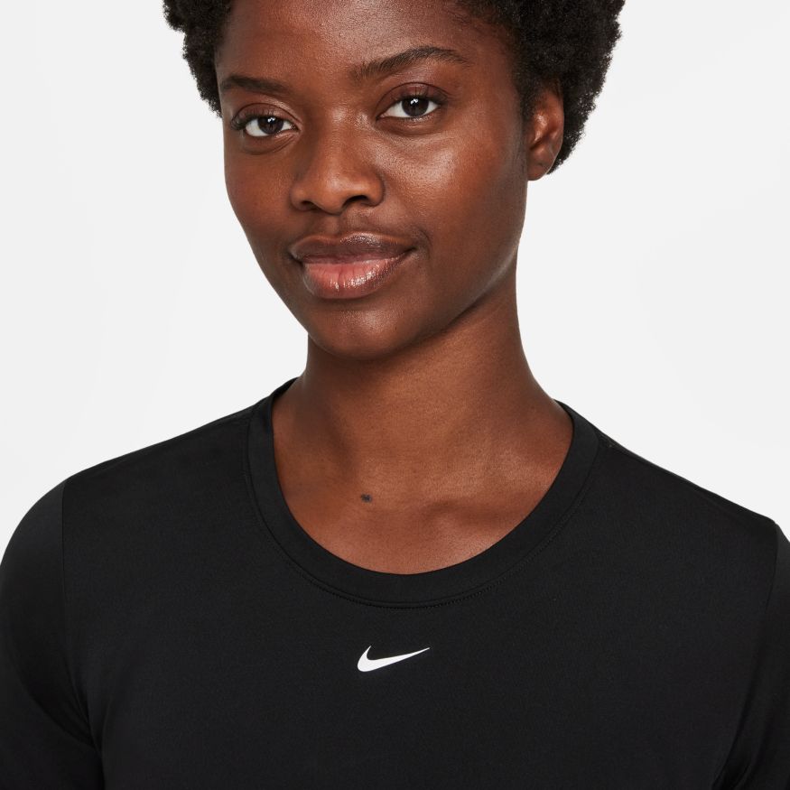 Nike NIKE WOMEN'S DRI-FIT ONE STANDARD FIT SHORT-SLEEVE BLACK TEE - INSPORT