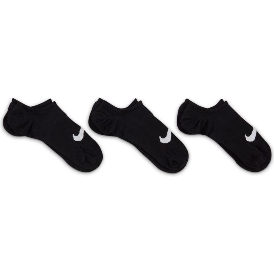 Nike NIKE WOMEN'S EVERYDAY PLUS LIGHTWEIGHT TRAINING FOOTIE BLACK SOCKS (3 PAIRS) - INSPORT