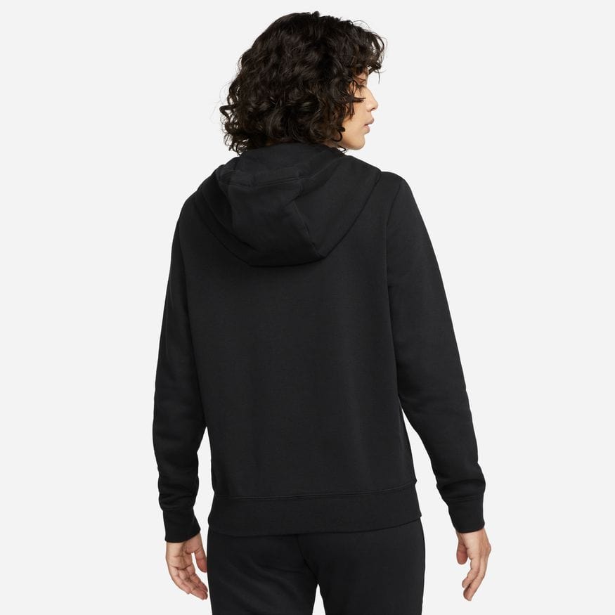 Nike Women's Sportswear Club Fleece Full-Zip Hoodie-Black - Hibbett
