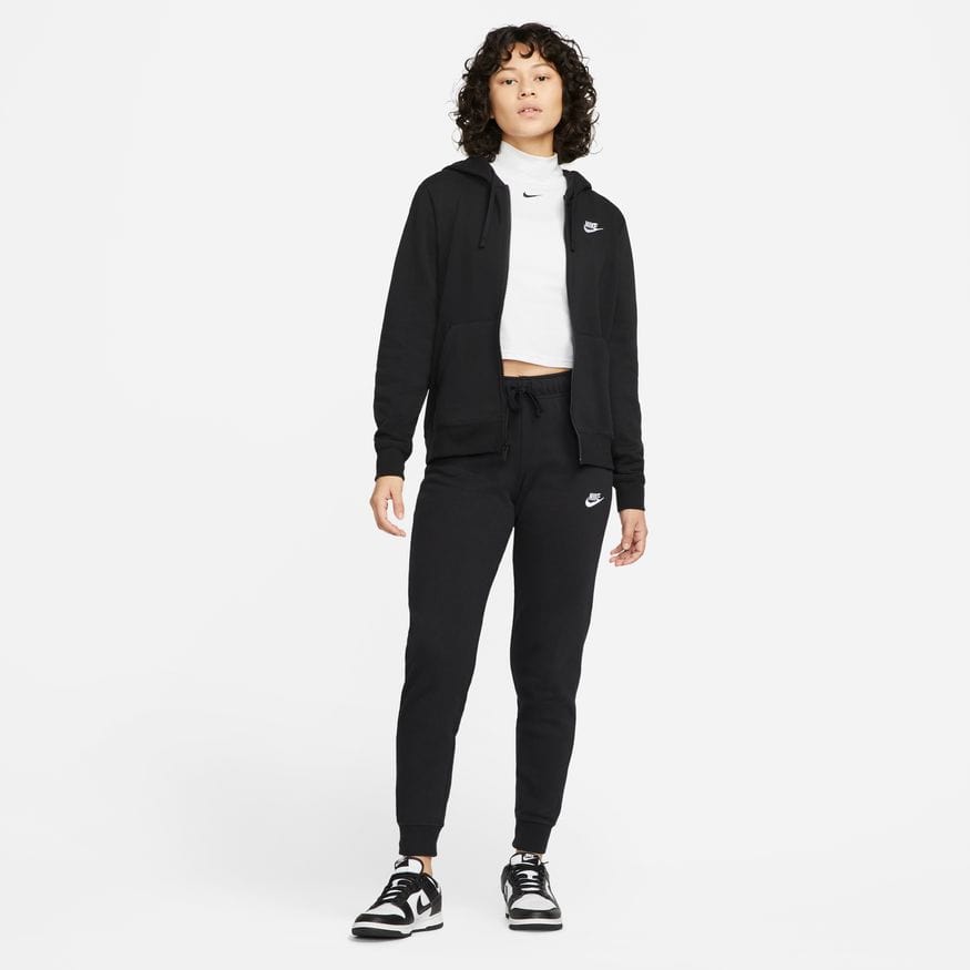 Nike NIKE WOMEN'S SPORTSWEAR CLUB FLEECE BLACK FULL-ZIP JACKET - INSPORT