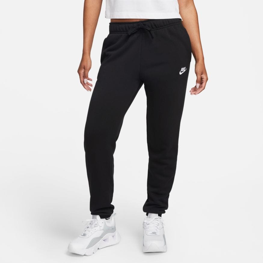 Nike NIKE WOMEN'S SPORTSWEAR CLUB FLEECE BLACK MID-RISE TRACKPANTS - INSPORT