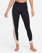 Nike NIKE WOMEN'S YOGA HIGH-WAISTED 7/8 RIBBED-PANEL BLACK/PINK TIGHTS - INSPORT