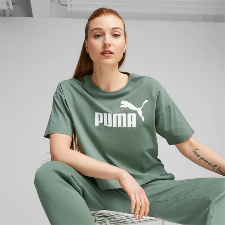Puma PUMA Essentials CROPPED GREEN TEE - INSPORT