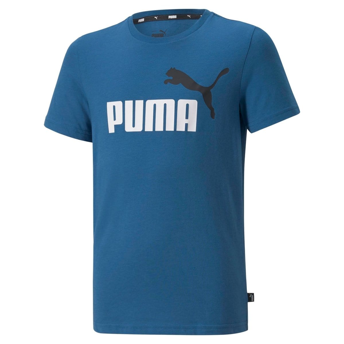 Puma PUMA JUNIOR ESSENTIAL 2 COLOUR BLUE TEE - INSPORT
