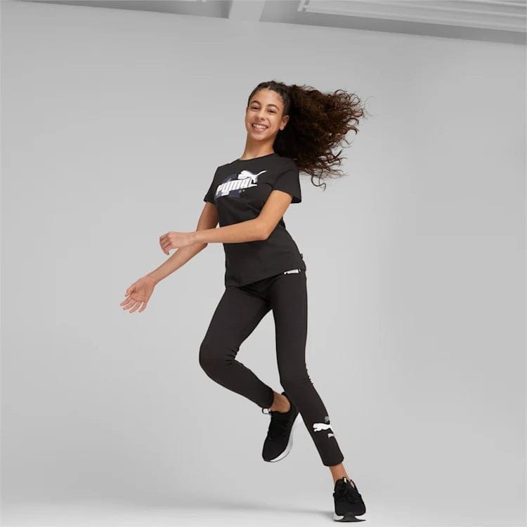 PUMA JUNIOR ESSENTIALS LOGO LAB BLACK TIGHTS INSPORT