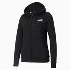 Puma PUMA WOMEN'S ESSENTIALS FULL-ZIP BLACK JACKET - INSPORT