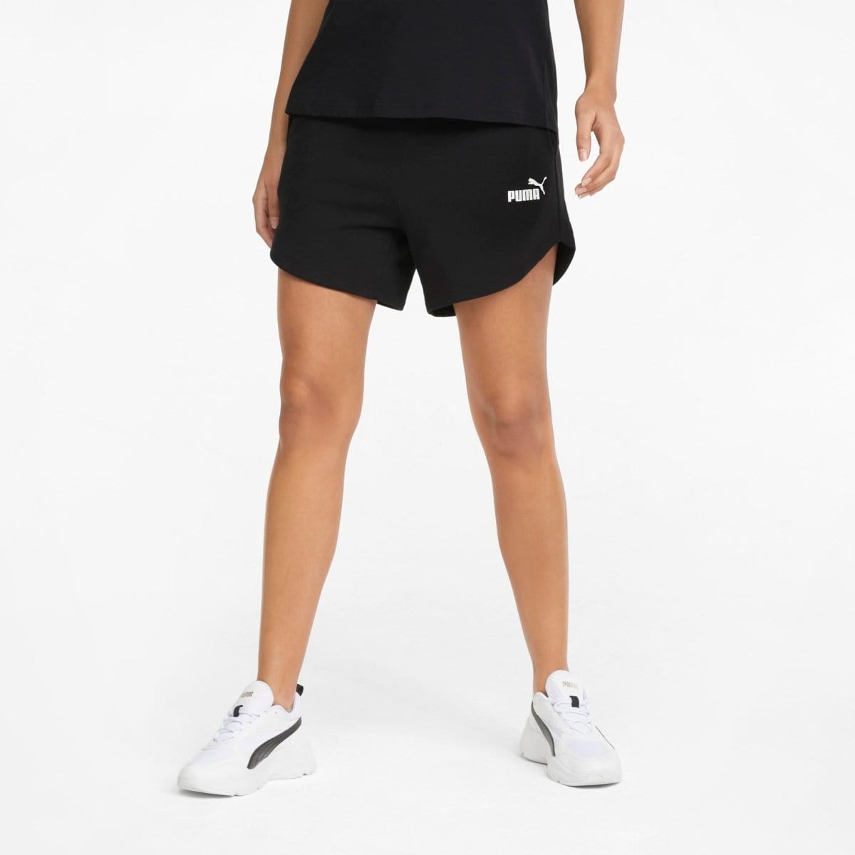 Puma PUMA WOMEN'S ESSENTIALS HIGH WAIST BLACK SHORTS - INSPORT