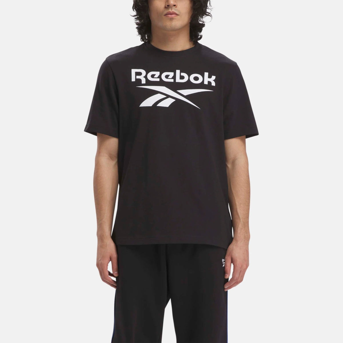 Reebok Apparel Men Reebok Identity Fleece Stacked Logo Crew Sweatshirt