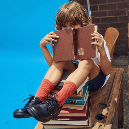 Roc Boots ROC BOOTS JUNIOR RIGOUR BLACK LACE LEATHER SCHOOL SHOES - INSPORT