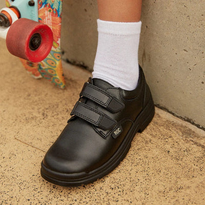 Roc Boots ROC BOOTS JUNIOR ROCKET VELCRO BLACK LEATHER SHOES - INSPORT
