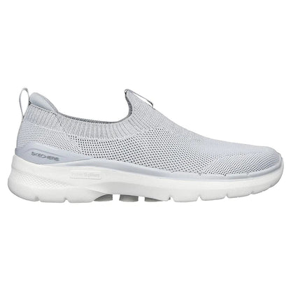 Skechers SKECHERS WOMEN'S GOWALK 6 - VIBRANT SMILE GREY SLIP-ON SHOES - INSPORT