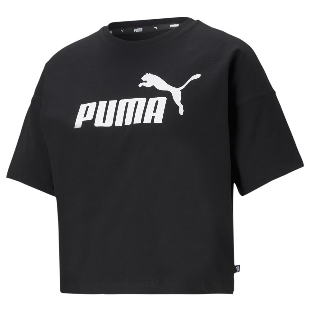 PUMA WOMEN S ESSENTIAL CROPPED BLACK TEE INSPORT