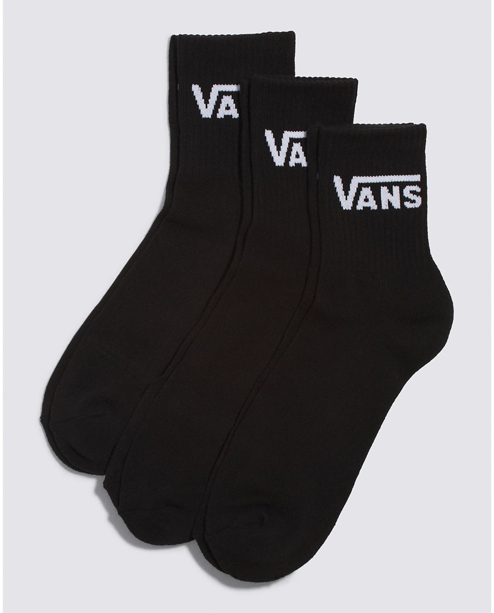 Vans VANS UNISEX CLASSIC HALF CREW BLACK SOCKS (3 PAIRS) - INSPORT